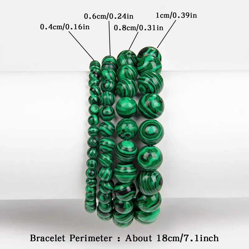 OAIITE Malachite Bracelet for Men Natural Stone Bead bracelet for Women Health Weight Loss Treatment Diabetes Jewelry Gift