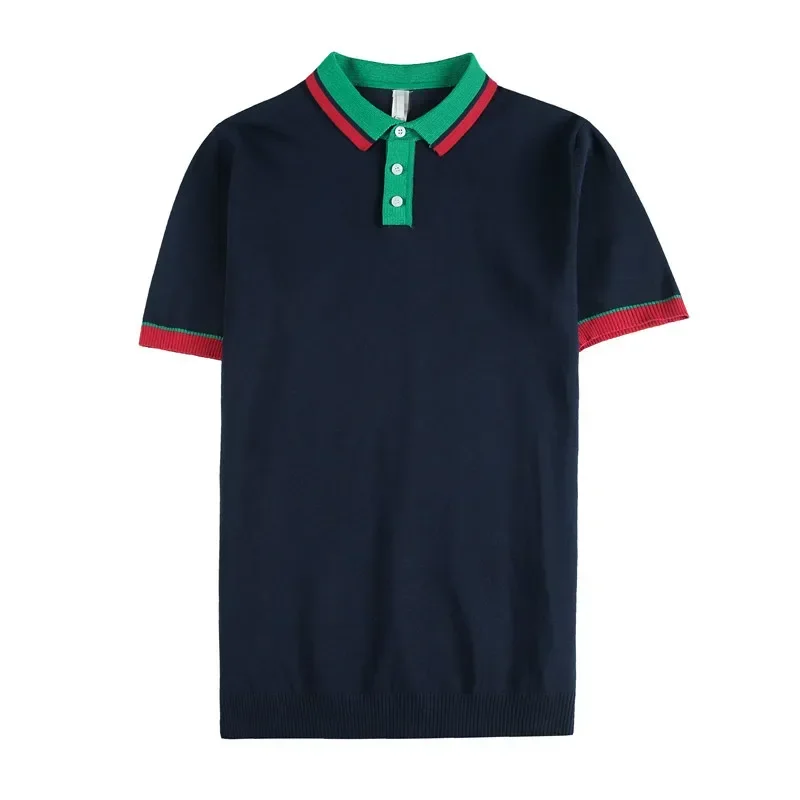 2025 New Men's Summer Casual Short Sleeves Polo Shirts/Male Slim Fit High Quality Fashion Color Matching Polo Shirts 4XL