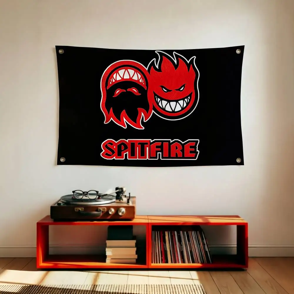 S-Spitfire W-Wheels Logo Flags Wall Hanging Tapestry Outdoor Garage Room Decorative flag Background Blanket