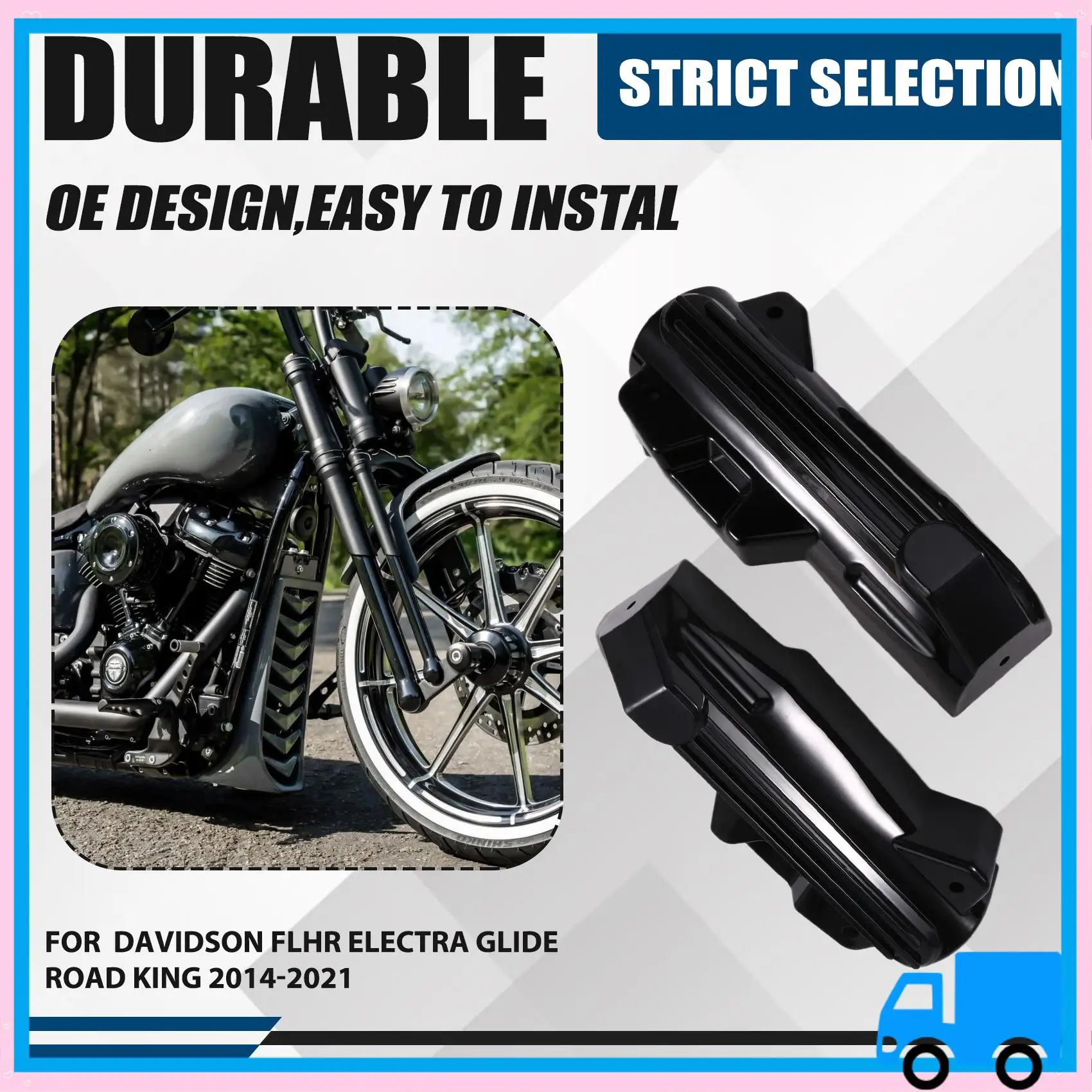 

Lasting Motorcycle Front Fork Covers Front Fork Shock Absorber Cover For Electra Glide Road King Street Glide 2014-2022