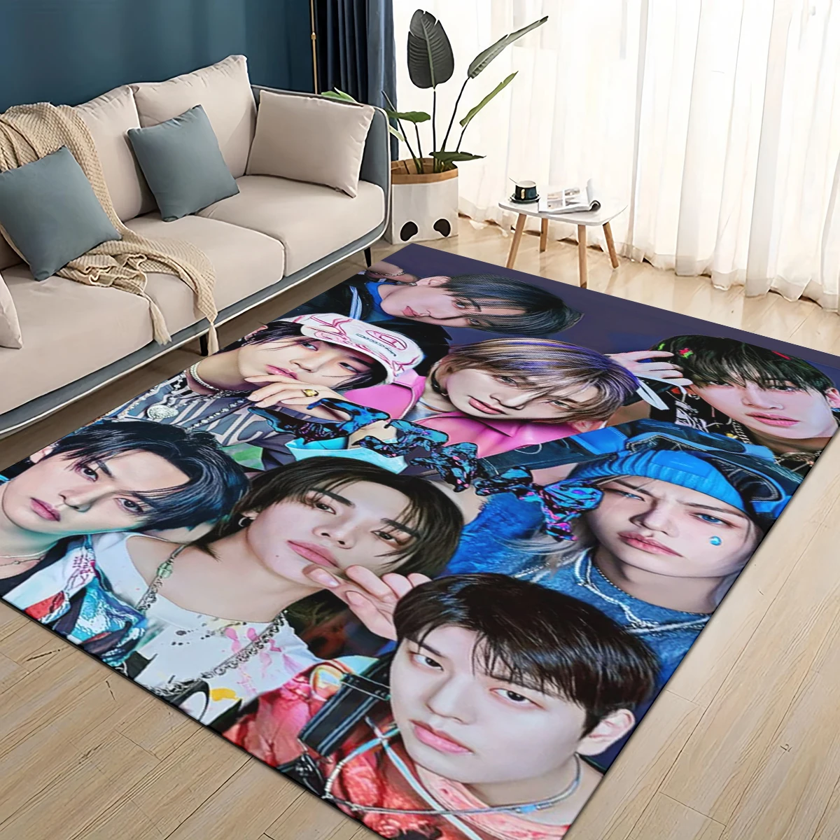 Image of 27 Style New SKZ Kpop Stray Kids Star Cartoon 3D-Teppich für Wohnzimmer, Schlafzimmer, Zuhause, Sofa, Dekoration, rutschfeste Bodenmatte für Kinder