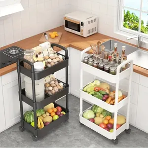 Plastikspeicherwagen mit Armen, Organizer verschiedener Räume, mattes Finish, effizienter Raum, 3 Schichten, 1 PC 8 Hauptverkäufe Rolling Carrine - №5