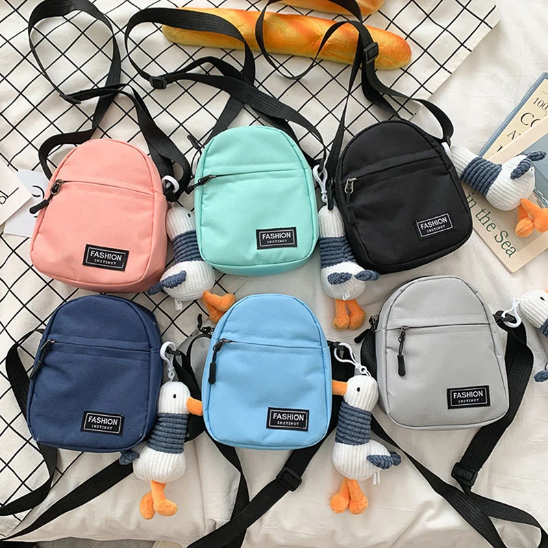 แฟชั่น Mini Crossbody กระเป๋าสําหรับหญิงสาวผ้าใบความจุสูงกระเป๋า Kawaii All-Match นักเรียน Casual กระเป๋าโทรศัพท์มือถือของขวัญ