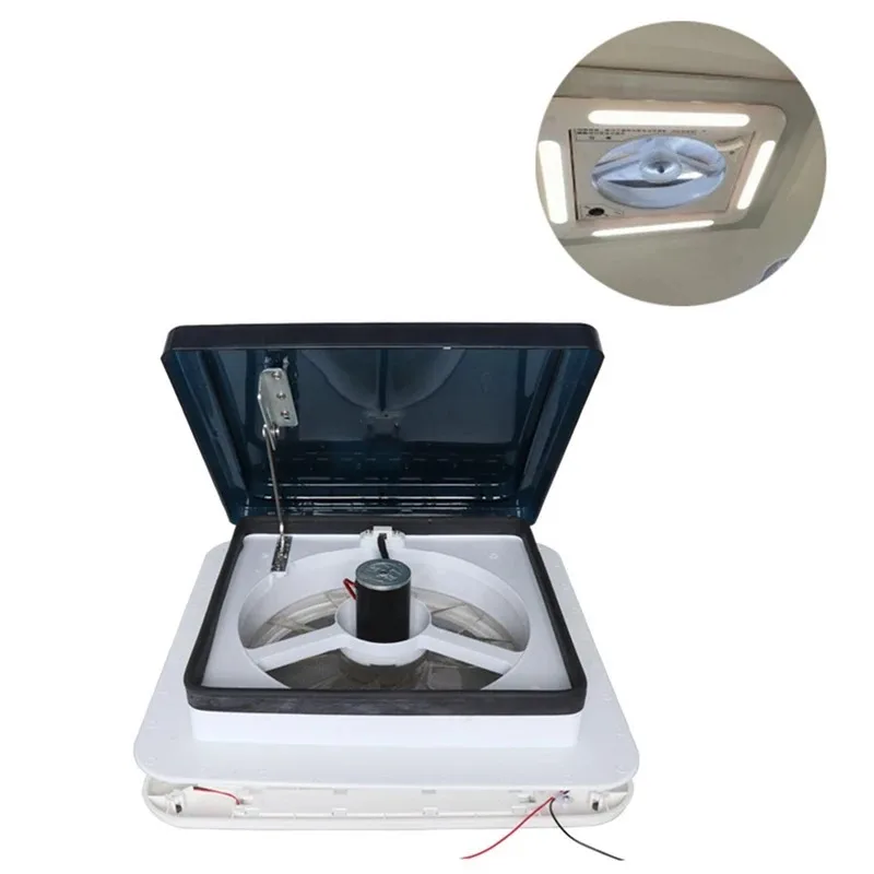 12V Bidirectional RV Roof Vent Fan with LED Light Manual Control Camper Caravan Camping Exhaust Ventilation Accessory