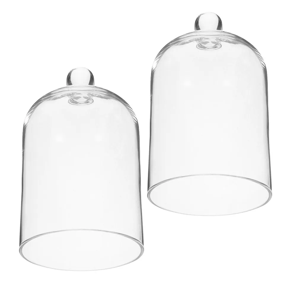 

2 шт. стеклянные колбы-купола для цветов, прозрачные стеклянные крышки для демонстрации вечных и сухих цветов, декоративные колбы-купола