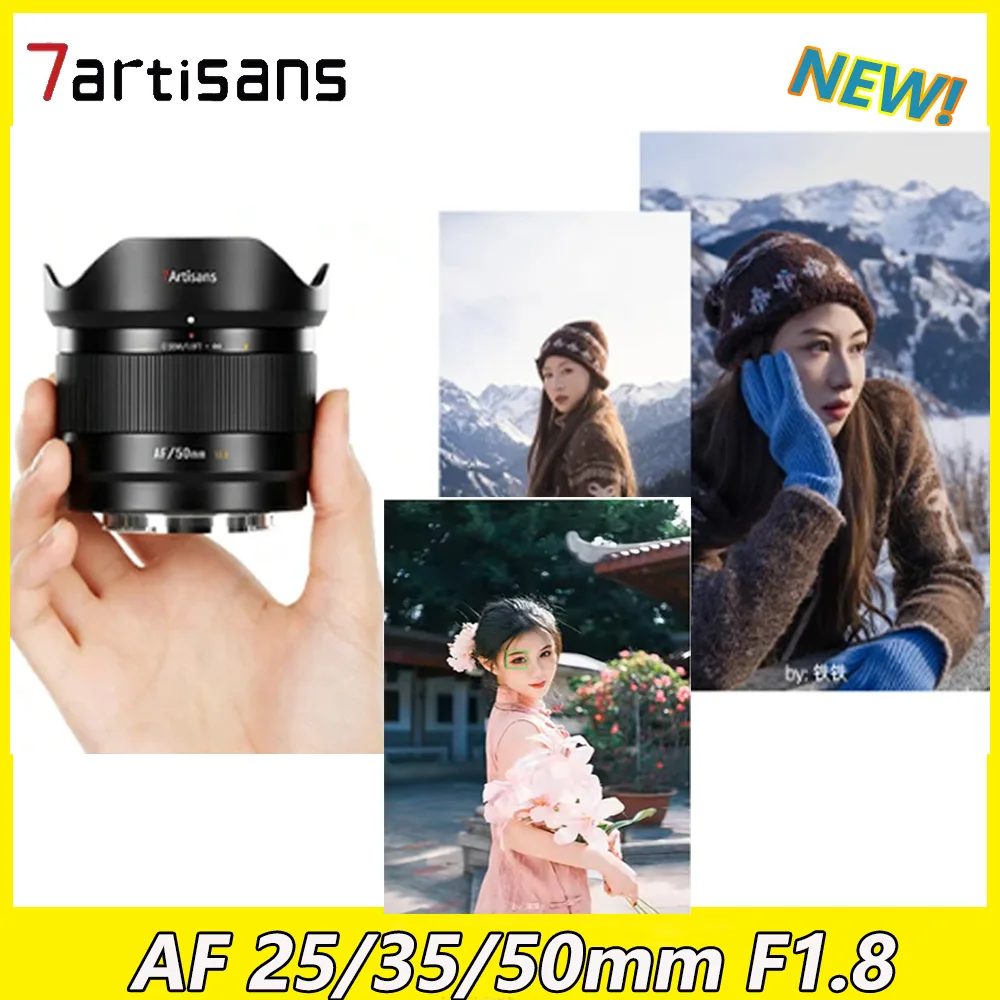 7artisans AF 25mm 35mm 50mm F1.8 APS-C AutoFocus Large Aperture Prime Lens LITE Series for Sony E A7C II A6700 Fuji XF XT-5XT-50