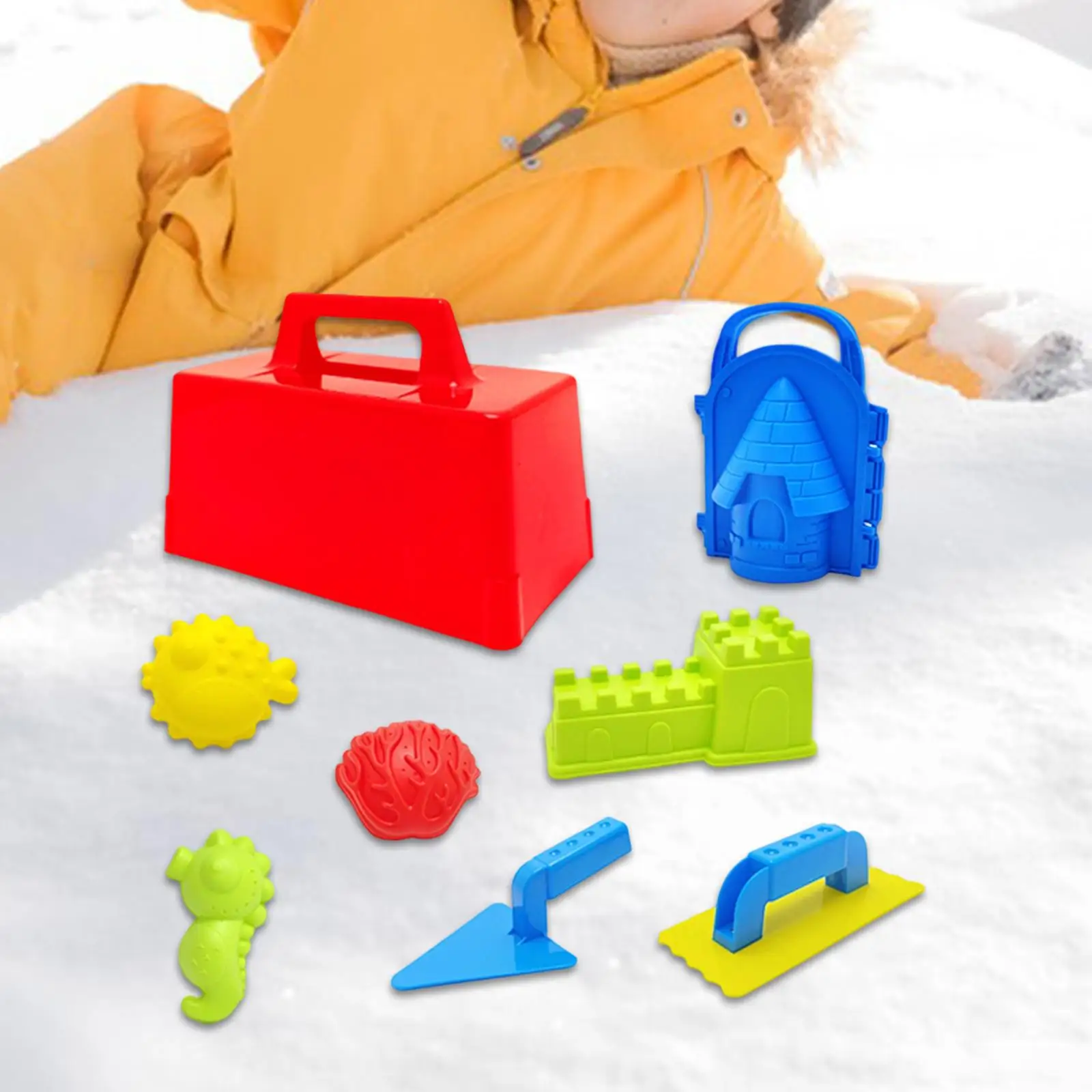 Snow Toys Multicolor Plastic Castle Building Kit Outdoor Play Set Sandbox Toys for Kids Boys Girls Sand Beach Winter
