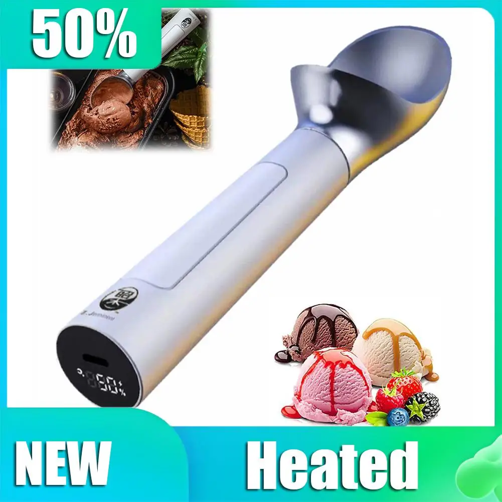 

Ложка для мороженого с подогревом, перезаряжаемая электрическая сока для согрева мороженого со светодиодным дисплеем, нагревается до 70 ° C для твердого мороженого