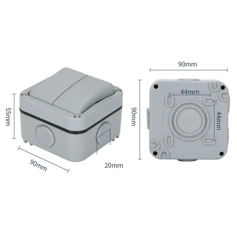 Outdoor Waterproof Wall Switch IP66 One Open/Two Open Buttons Waterproof And Dustproof Wall Switch Socket Box