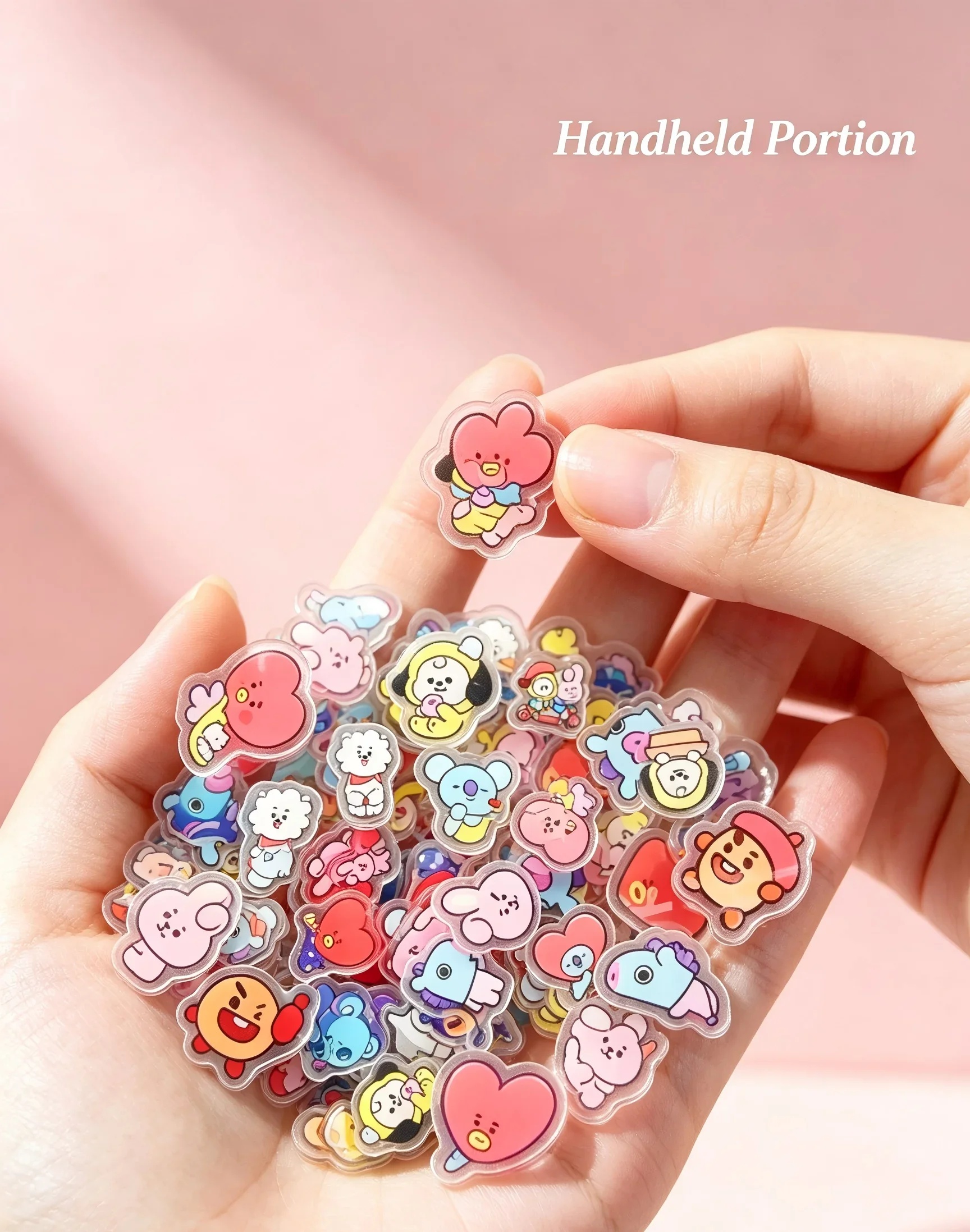 Latest 2CM Kawaii BT21 Acrylic Sheet DIY Accessories Decoration Phone Case Material Anime Gift Festival Birthday Toy