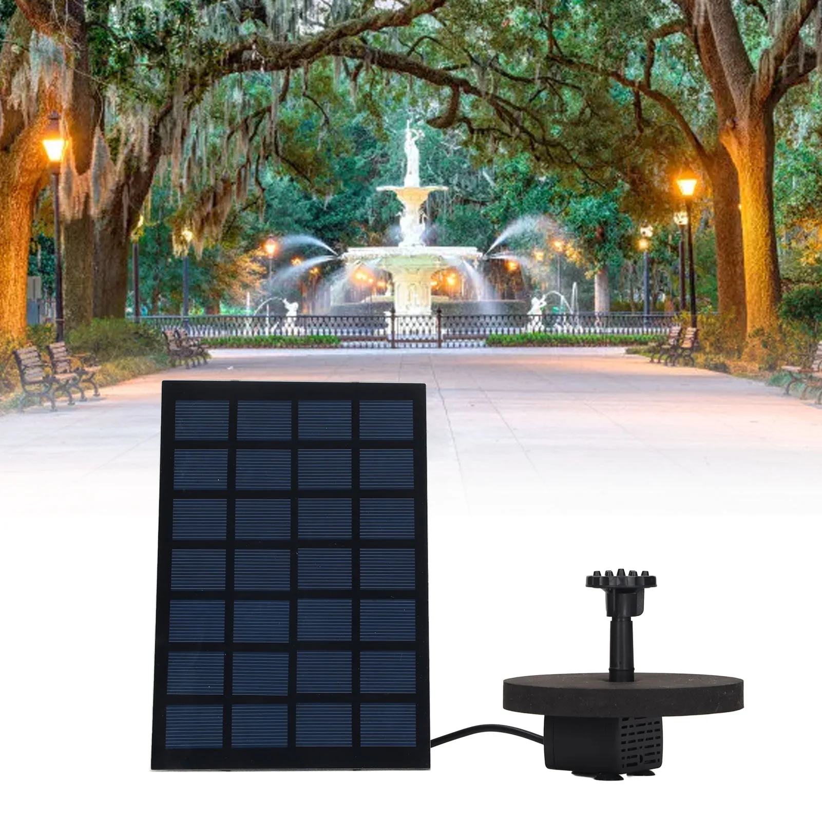 تعمل بالطاقة الشمسية نافورة مضخة محرك مباشر 6 فوهات انخفاض استهلاك الطاقة نافورة عائمة بالطاقة الشمسية للحديقة 7 فولت