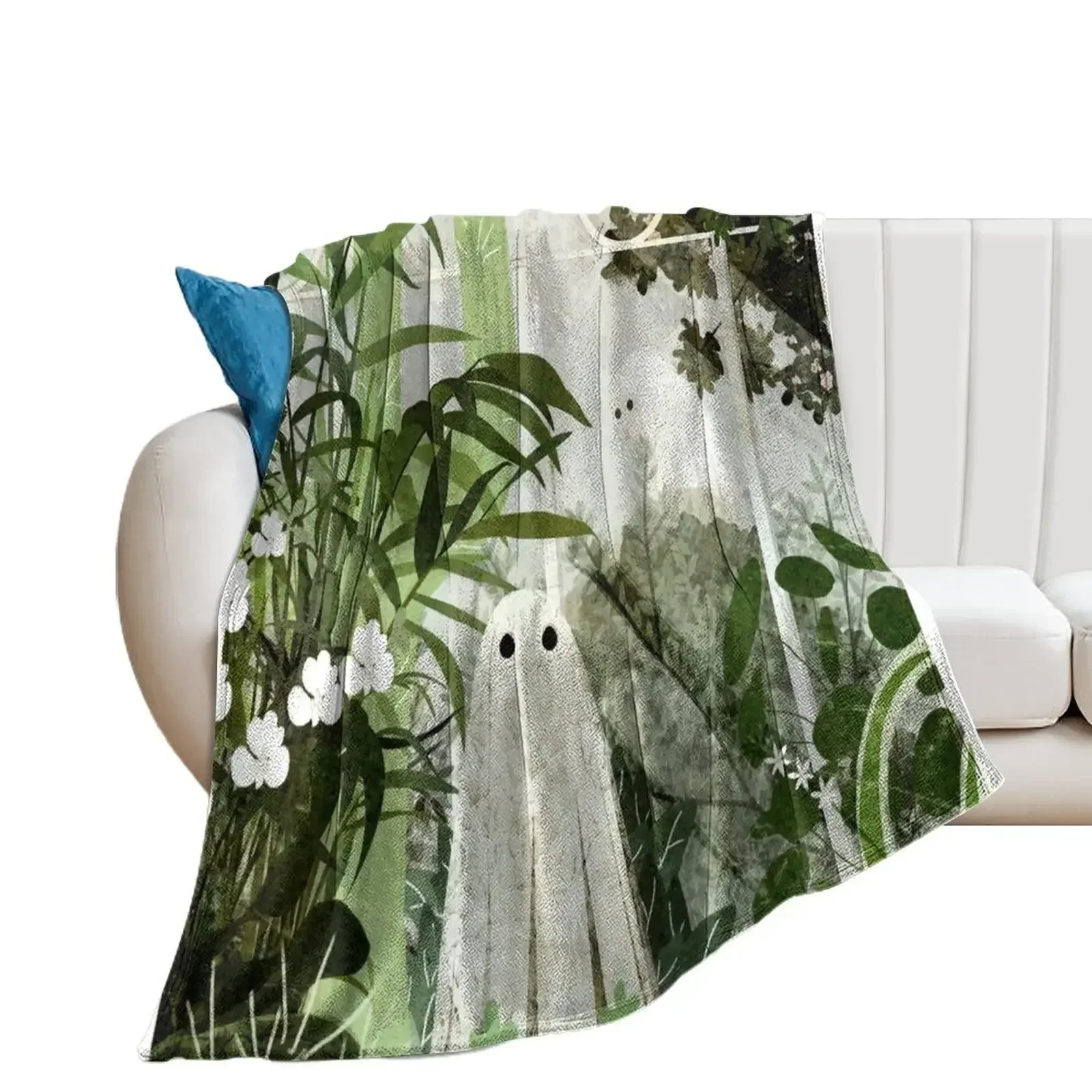 There's A Ghost in the Greenhouse Again Throw Blanket Camping Giant Sofa funny gift Blankets