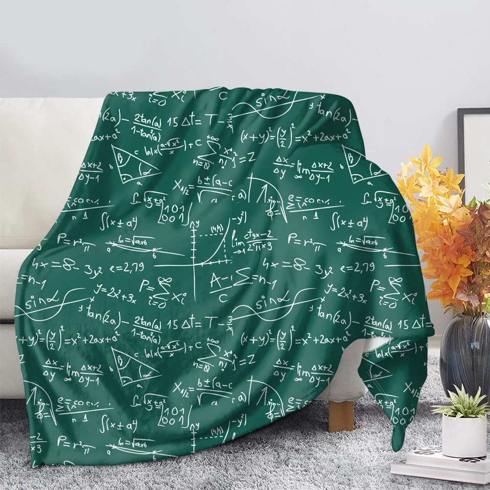 Cute Math Formula Print Fleece Blanket For Women Kids Soft Keep Warm Plush Throw Blanket Bedspread Sofa Cover Blankets For Beds