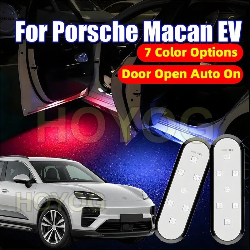 Fit for Porsche Macan EV 2024-2026 USB Rechargeable Car Door Light featuring a Magnetic Sensor for Anti-Collision Warning
