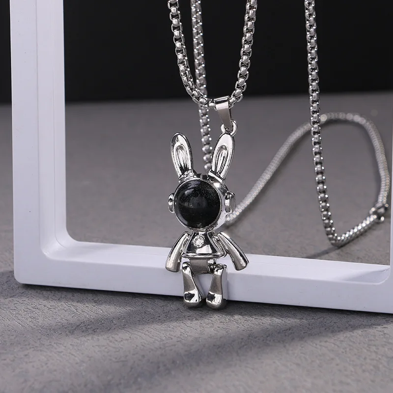 

Doll Active Fashion Pendant Charm Girl Personalized Rabbit Astronaut Metal Necklace Creative Clavicle for Women Jewelry Gifts