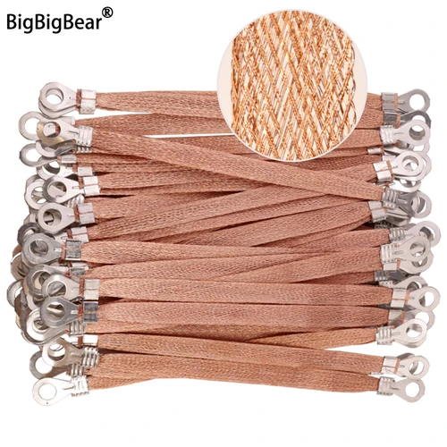 Imagen 1 del producto Cable de conexión de puente de 5 ~ 100 Uds 2,5 4 6 mm2 Cable de tierra de aluminio revestido de cobre para caja de distribución Solar PV