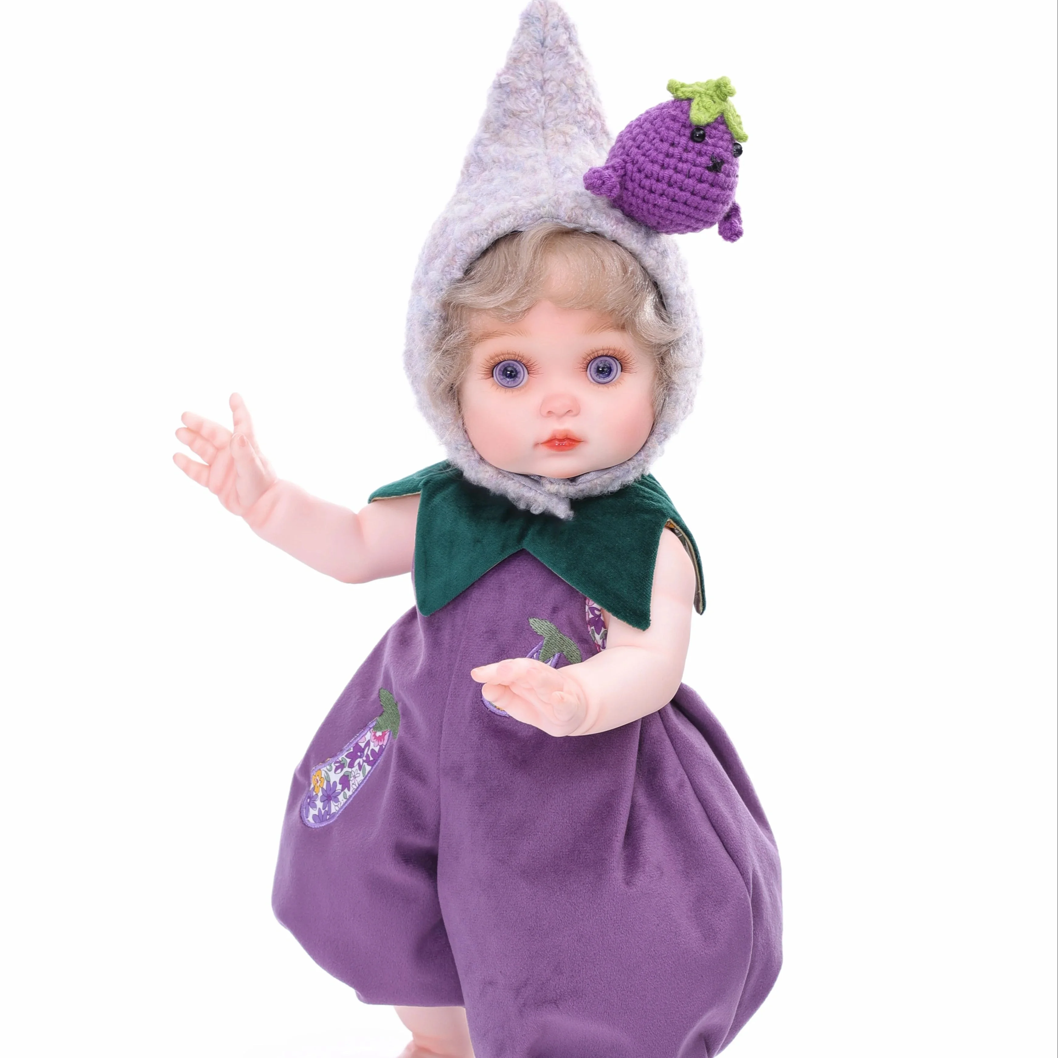 

Cloveray 18 inch Full Body Vinyl Realistic Reborn Baby Doll Super Cute Vegetables Vinyl Doll Handmade High Quality Toy Kid Gift