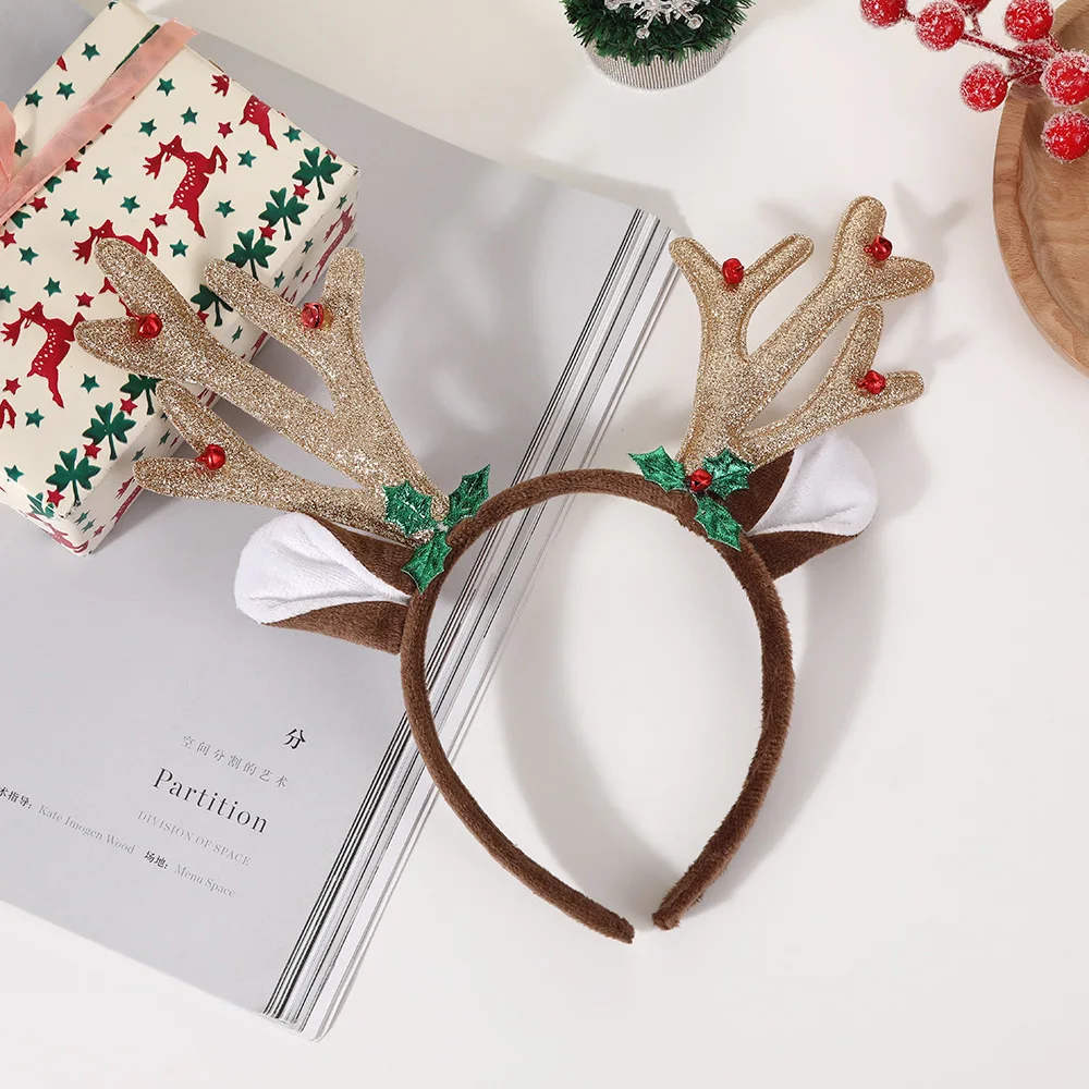 

1 шт., костюм оленя для взрослых, женщин и девочек, повязка на голову с рогами оленя и ушками на Хэллоуин