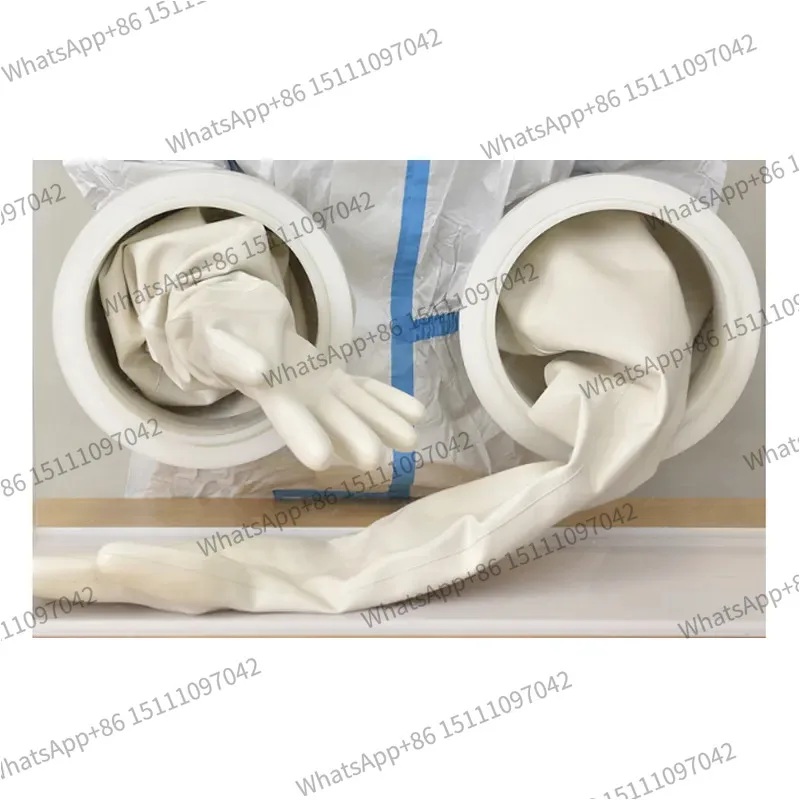 Heavy Isolator Box Gloves Long Sleeves Dry Box Gloves Wide Cuff Chemical-Resistant Protective  CSM Gloves