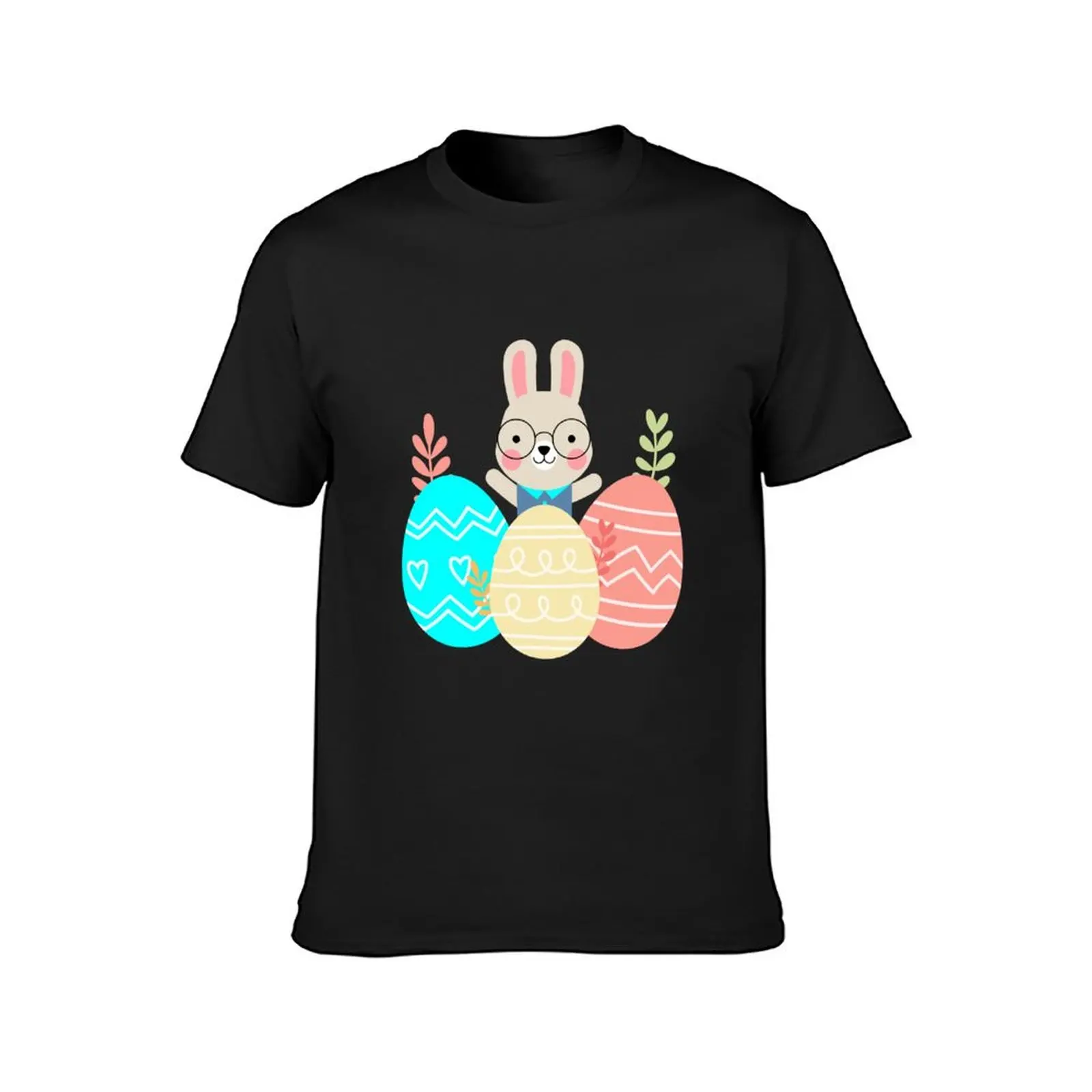 Easter bunny rabbits and Easter eggs, Happy Easter day, cute bunny fun and eggs T-Shirt sports fans mens clothing