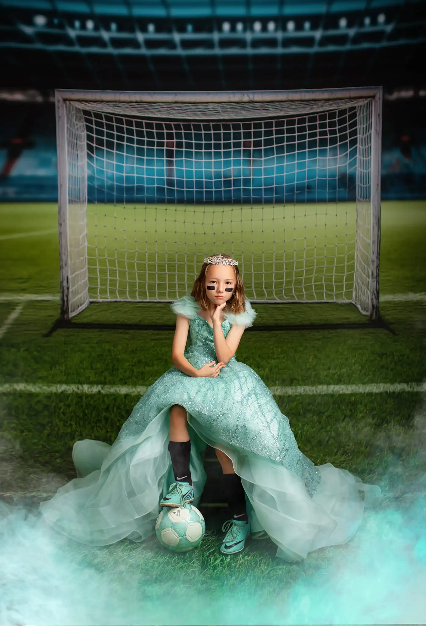 Soccer Goal Backgrounds Cake Smash Adult Family Photography Props Child Baby Decors Sunrise Stadium Photo Studio Backdrops