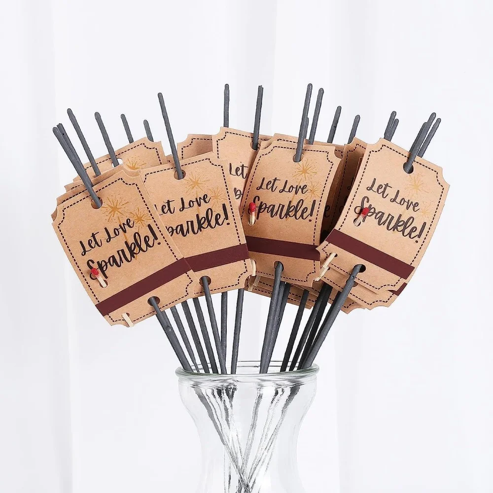 50/100pcs Wedding Fireworks Card Kraft Paper Gift Packaging Tags Sparkler Hanging Label Birthday Party Christmas Wedding Decor