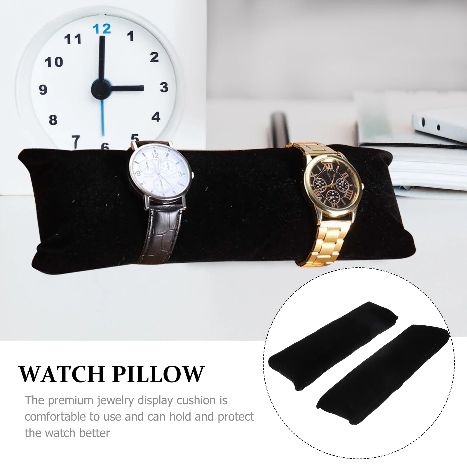 2Pcs Watch Pillow Jewelry Display Cushion Flannel Bracelet Protective Pad for Jewelry Store Display Watch Pillow