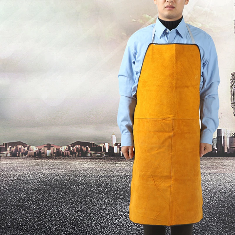 Cowhide Blacksmith Apron Heavy Duty Leather Welding Apron For Fire Resistant Car Repair Work Welders Flame Resistant