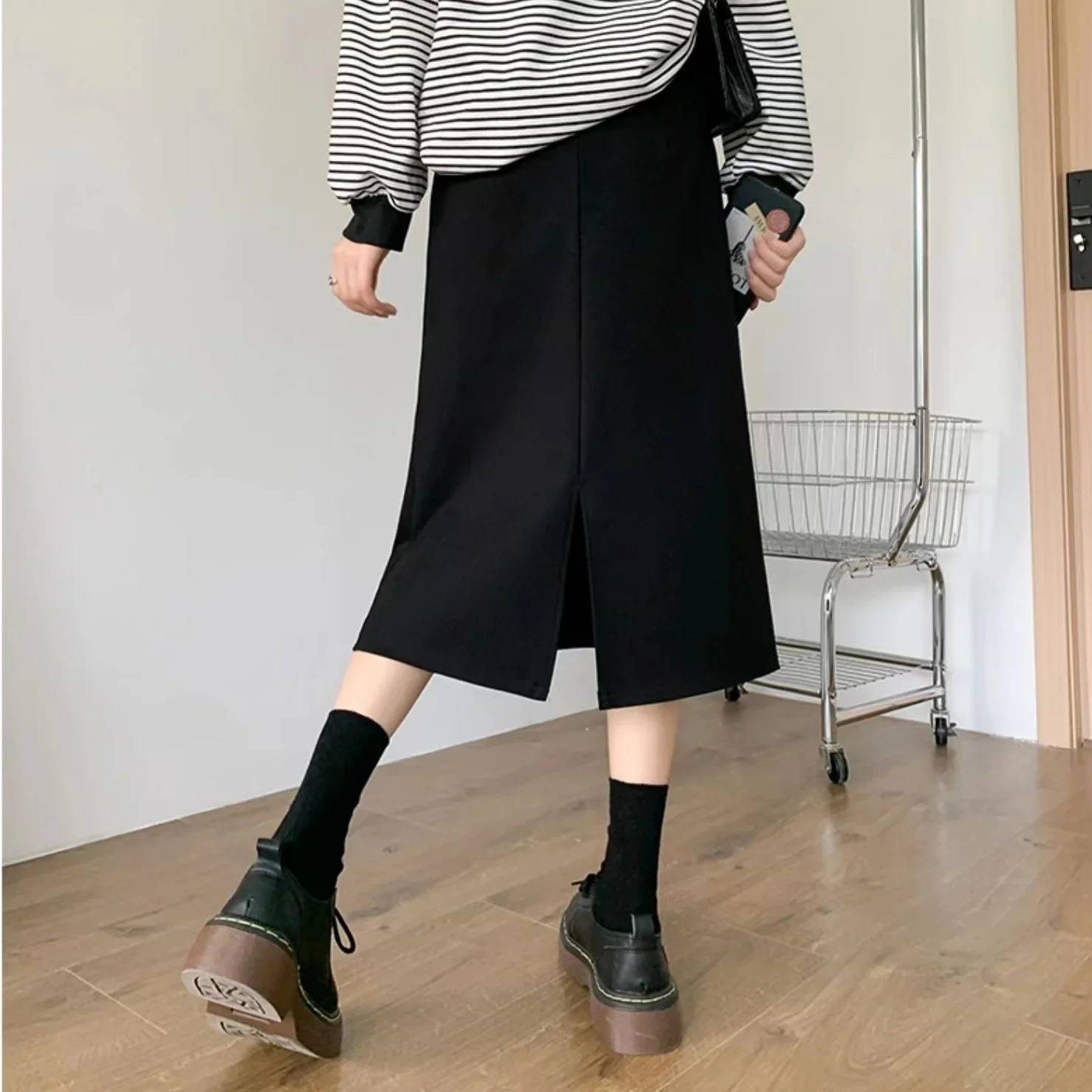 

High Waist Split Skirt for Women Thin Suit Length a Skirt for Small Korean Fashion Skirts Clothes for Women