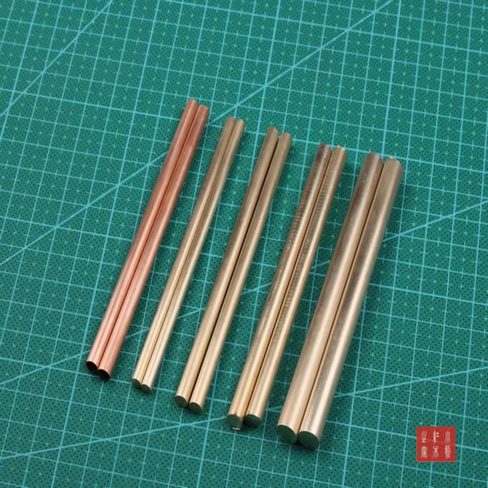 H62 Brass Rods 2-8mm X 100mm, Knife Pins Round Bolts for Knife Handle, DIY Knife Making Fittings Hardware, Metal Dowel Pins