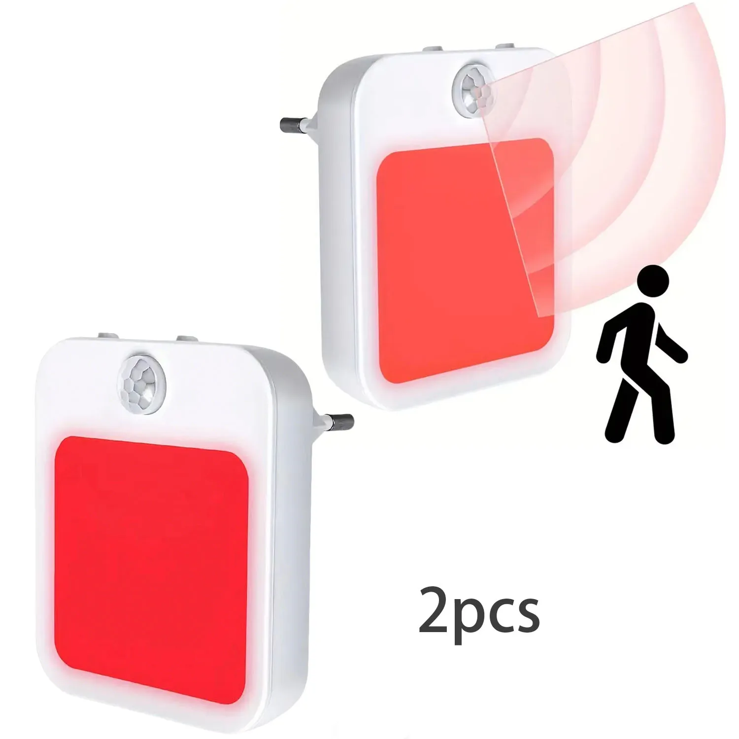 

2 шт. ночные светильники, подключаемые к розетке, светодиодный светильник с датчиком движения для помещений, ночные светильники для спальни, ванной комнаты, кухни, прихожей