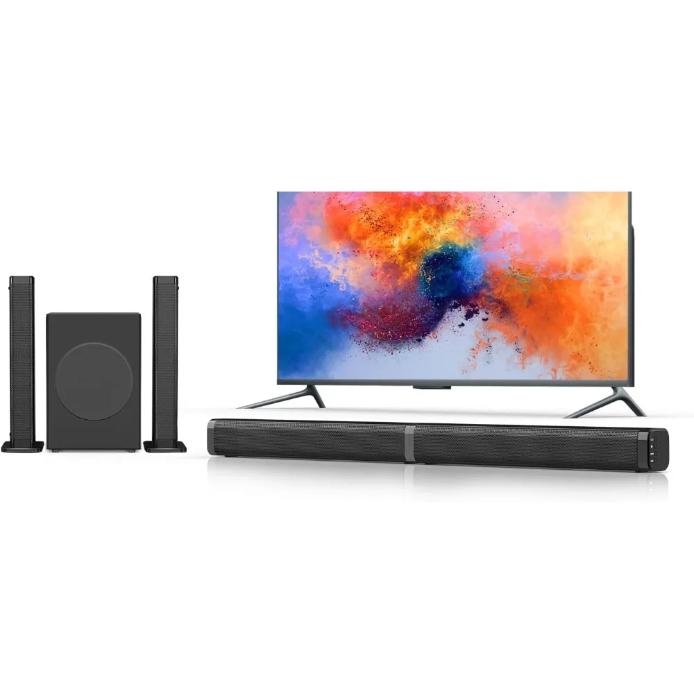 

2 in 1 Separable Sound Bar for Smart TV with Subwoofer, Bluetooth 5.0 Surround Sound System for Home Theater, ARC/Optical/Aux/US