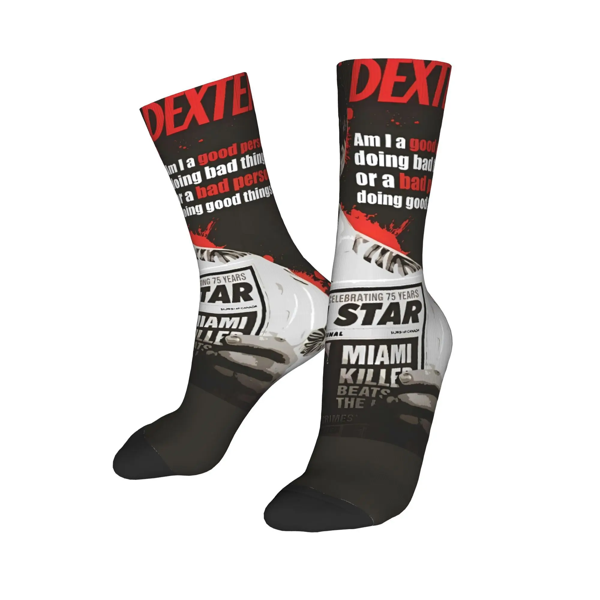 Dexter Morgan Show Tv الجوارب جوارب حديثة للجنسين الرجال لينة تنفس الجري جوارب رياضية الخريف مخصص المضادة للانزلاق الجوارب