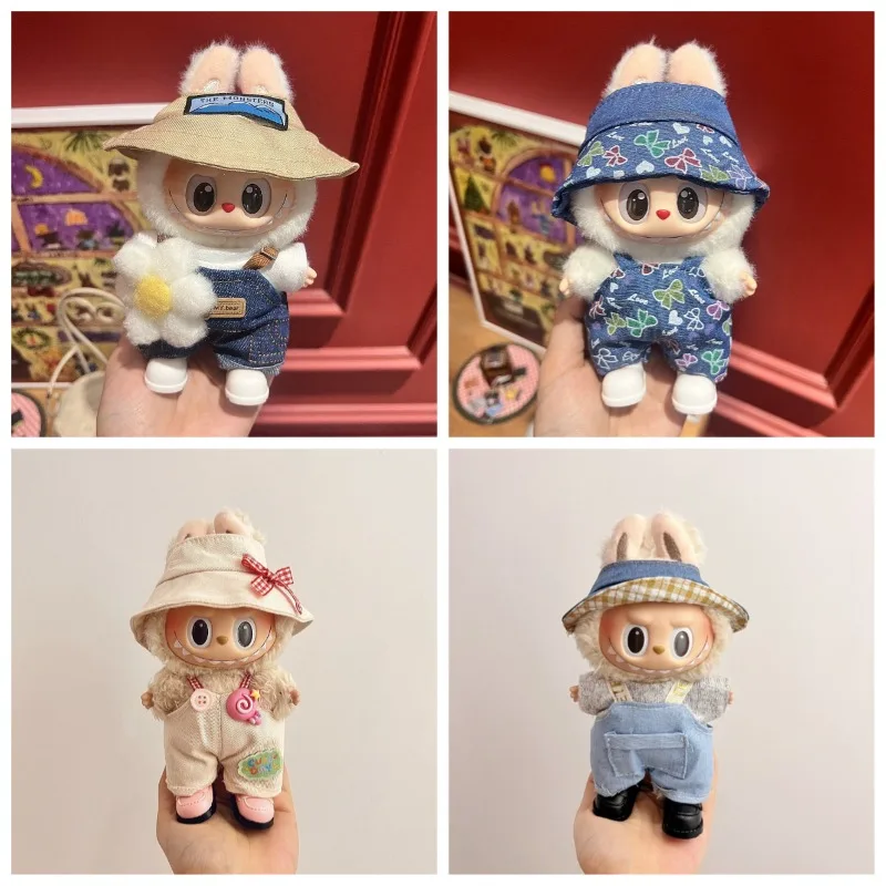 

Applicable to the first, second and third generation 17cm pendant cute plush toy clothes set for labubu fashion baby clothes.