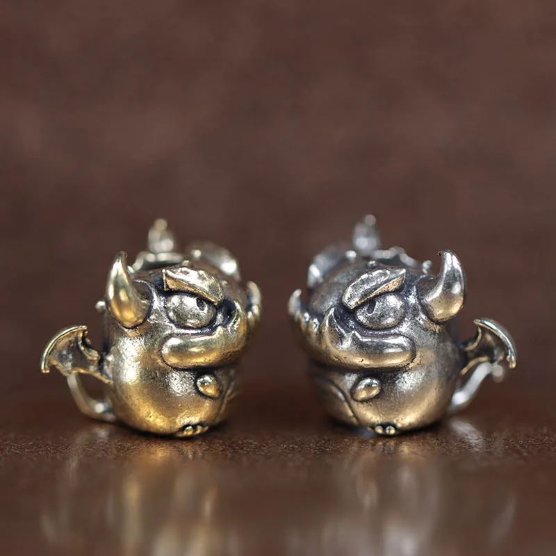 Cute Little Demon Brass Knife Beads EDC Outdoor Paracord Handmade DIY Bracelets Accessories Umbrella Rope Woven Lanyard Pendants