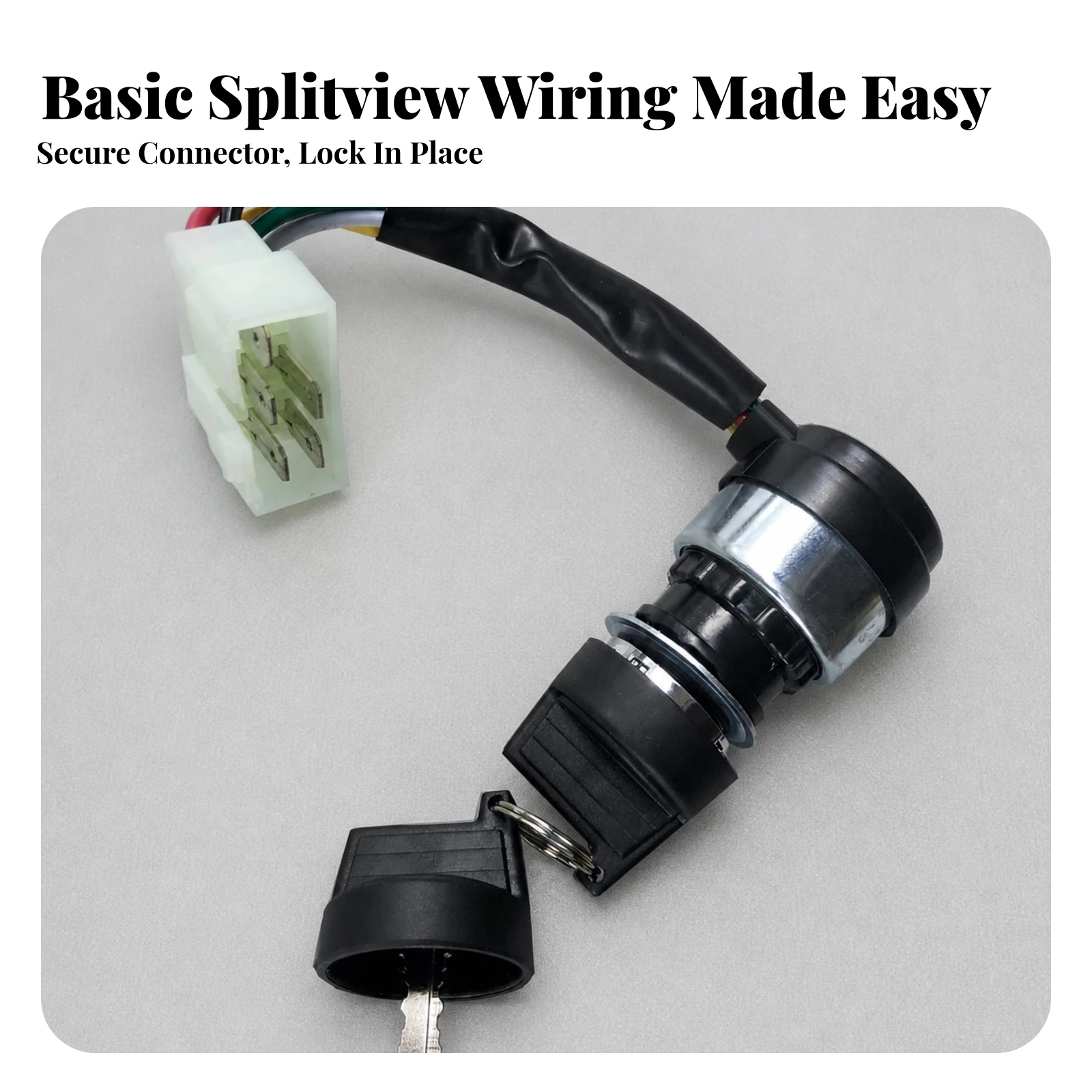 5-Wire Ignition Switch with Keys Easy to Install Ignition Key Switch Assembly Compact Economical for Go-Kart, ATV