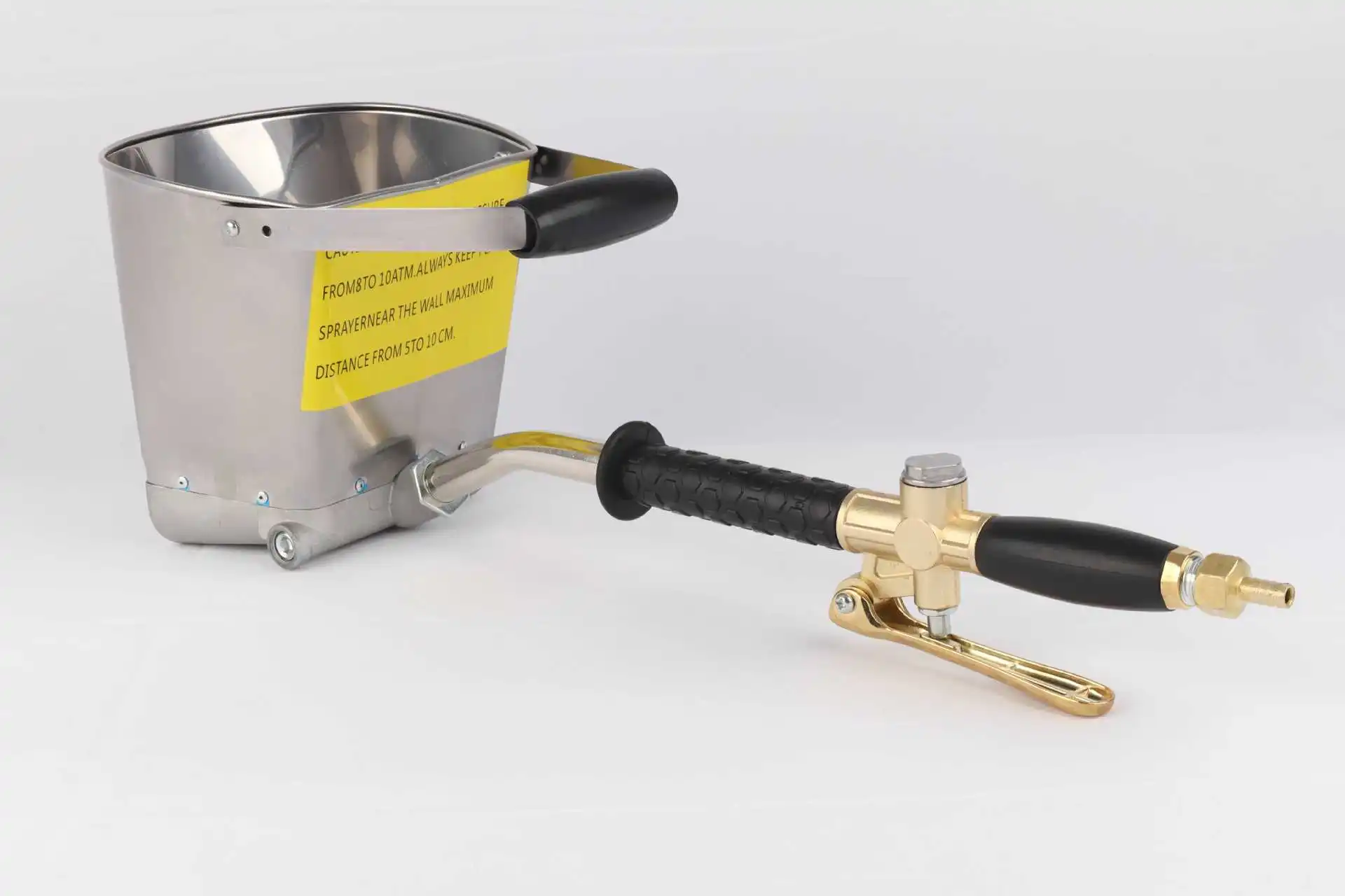 Pneumatic Stucco Sprayer Handheld Large Nozzle Cement Gypsum Putty Real Stone Paint Gun Wall Roof Plastering Tool