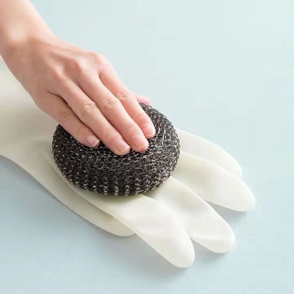 

4Pair Reusable Waterproof Kitchen Gloves Lightweight Breathable for Toilet Dishwashing Pet Care Laundry Cleaning Gardening Size