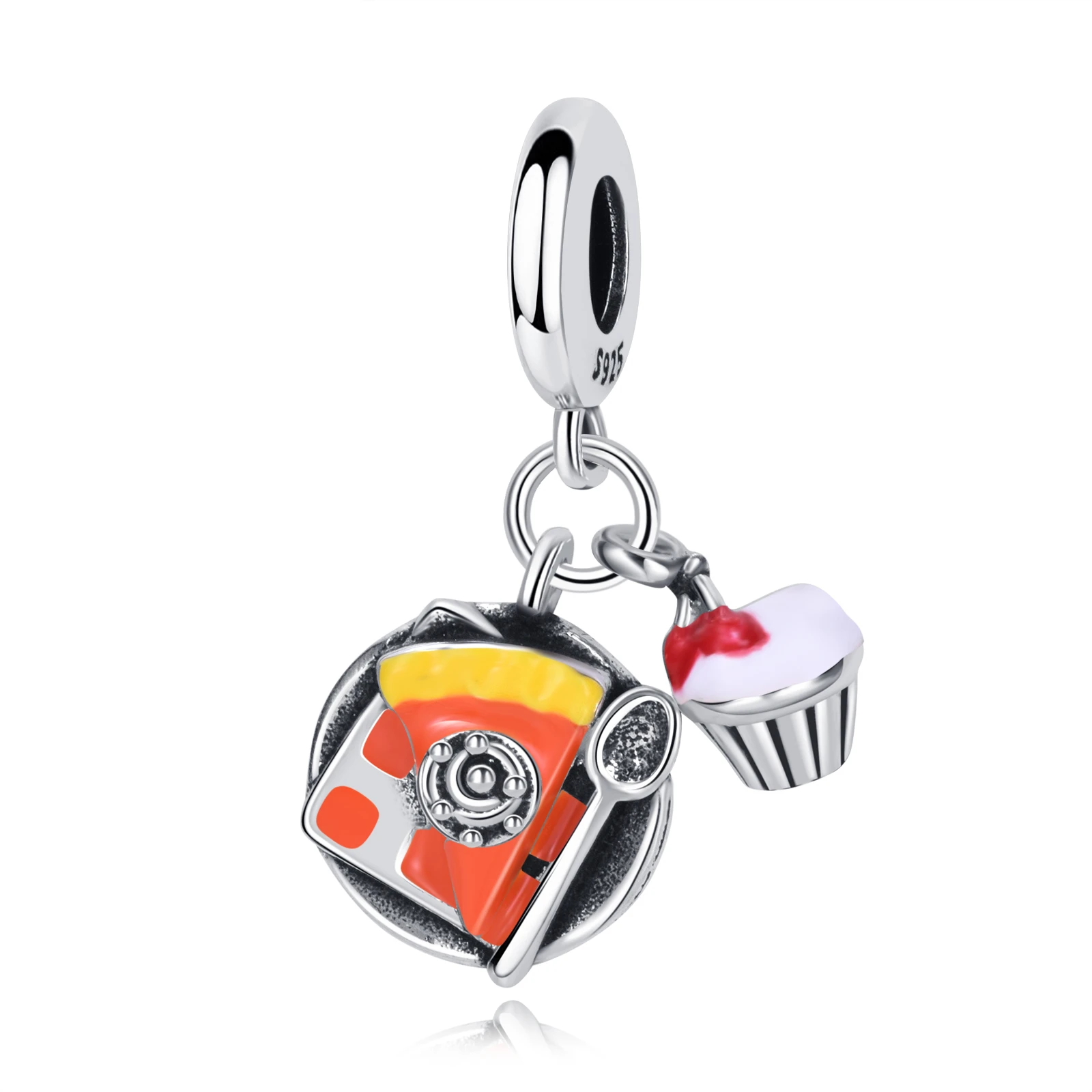 

PANQDIY 925 Sterling Silver Charm Pendant Gourmet Dessert Bead Exquisite Enamel Craftsmanship DIY Charm Bracelets for Women