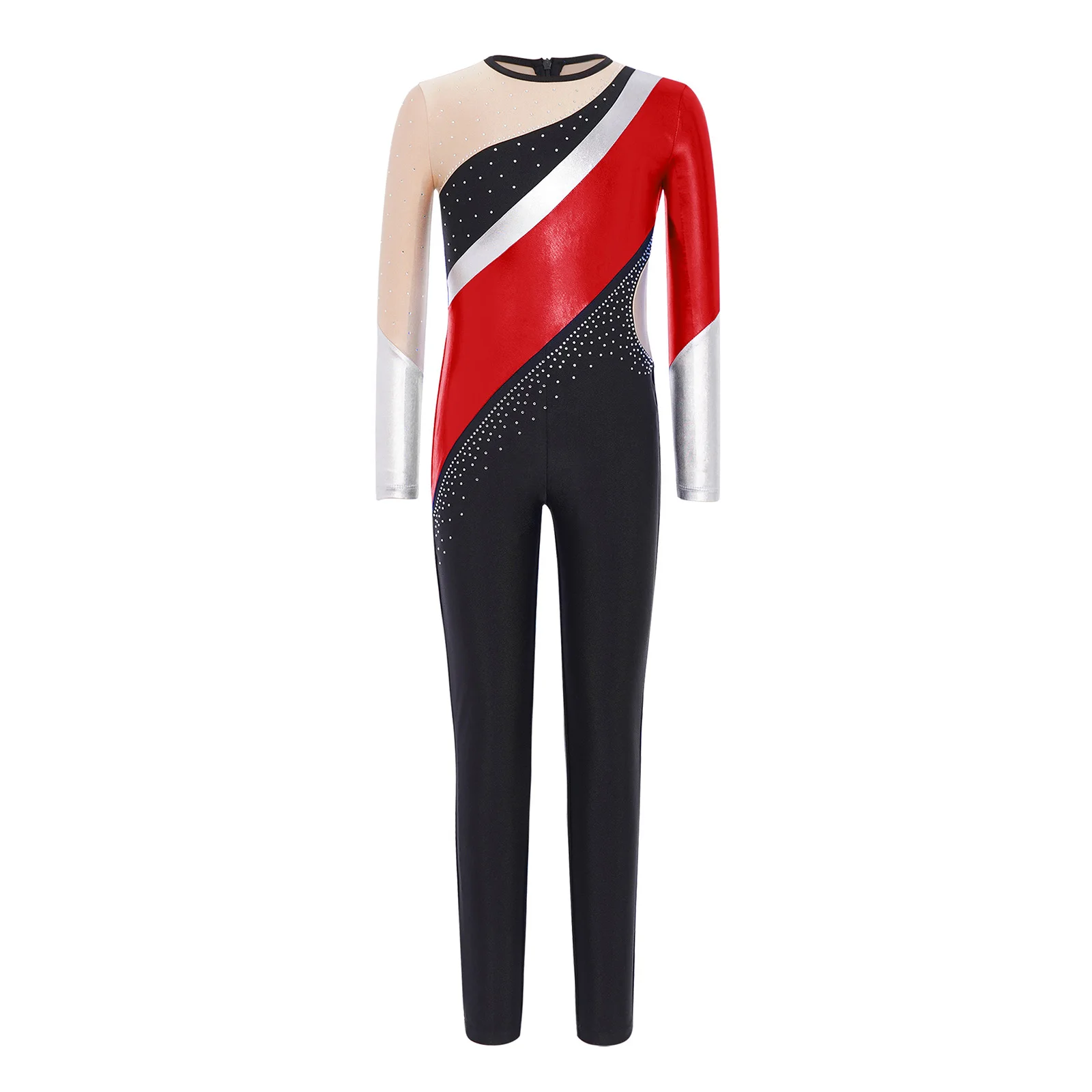 

Girls Rhythmic Gymnastics Leotards Jumpsuit Long Sleeve Ballet Dance Leotard Workout Figure Skating Full Bodysuit Dancewear