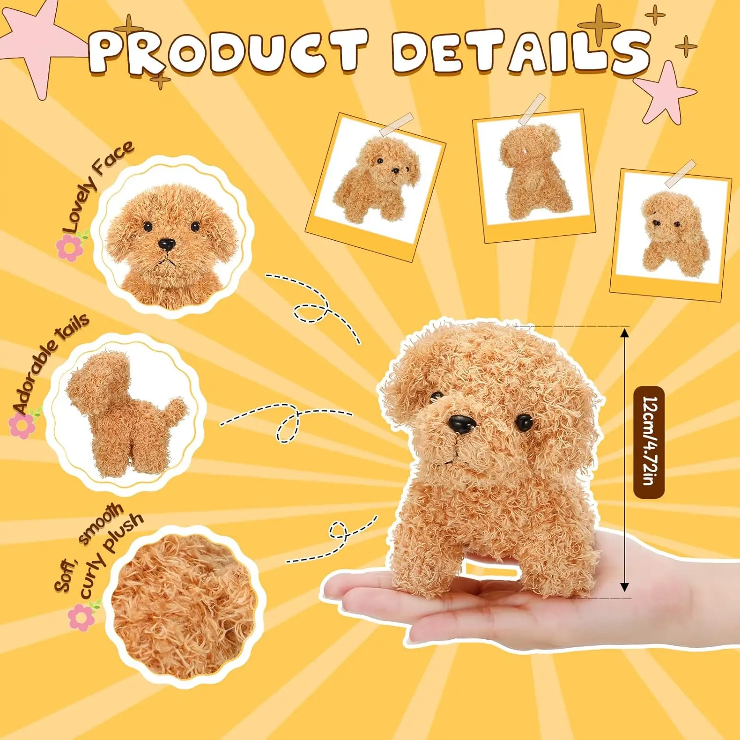12-24 pçs brinquedos de pelúcia do cão de pelúcia filhote de cachorro macio poodle boneca animal de estimação brinquedo para adotar um filhote de cachorro festa favores presentes de aniversário - ...