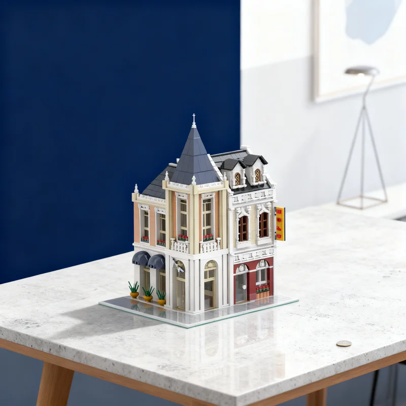

2010pcs MOC Radio Station And Music Store Modular Streetscape Model Building Blocks Architecture Toy Christmas Gifts Brick Kids