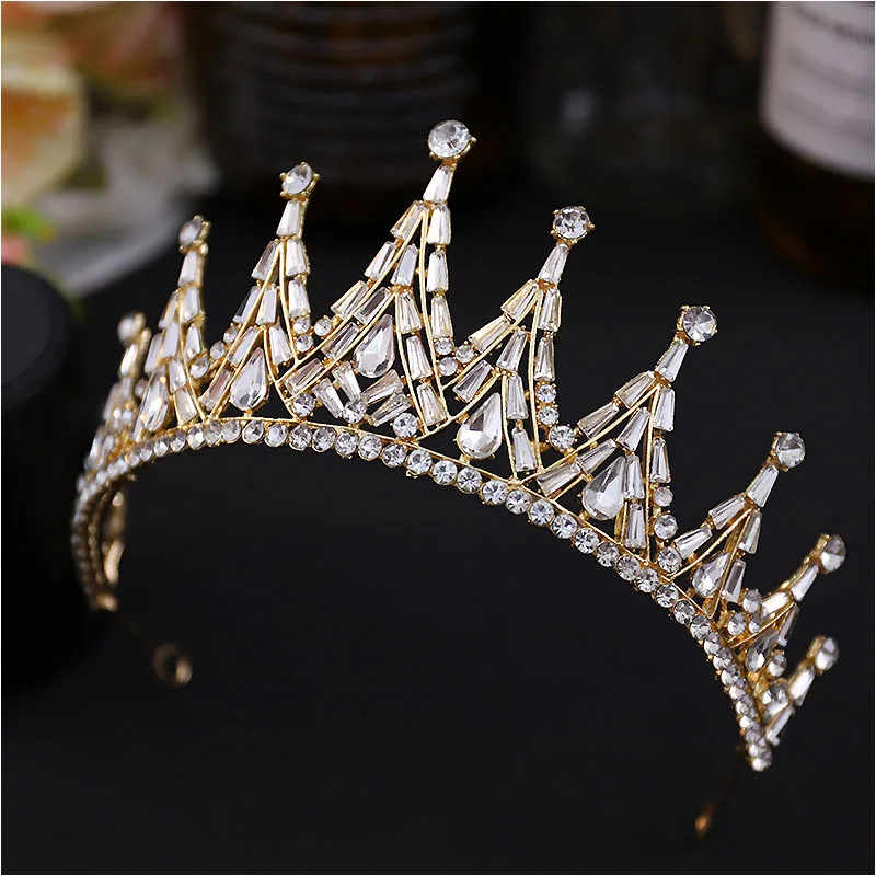 Wedding Crown For Bride Headpiece Baroque Tiara Crowns Fashion Princess Rhinestone Hair Accessories Headdress Novia