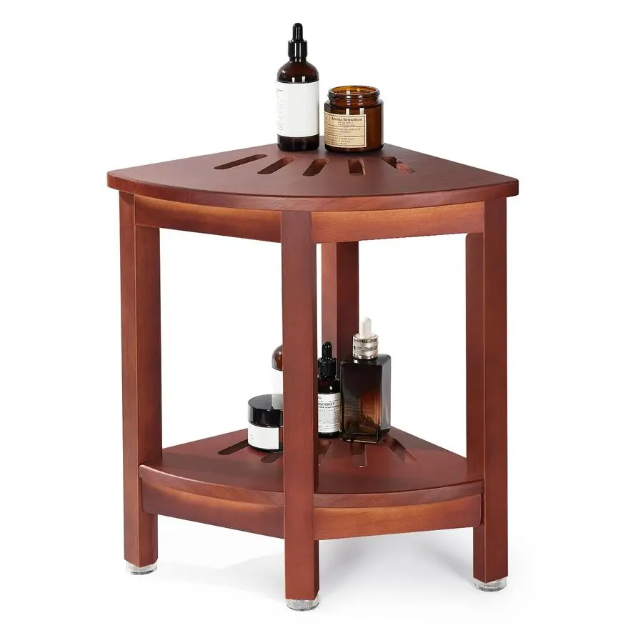 

Corner Shower Bench with Shelf, 16.5 H Corner Shower Stool for Shaving Legs, Shower Foot Rest Waterproof Bathroom Bench Bath Se