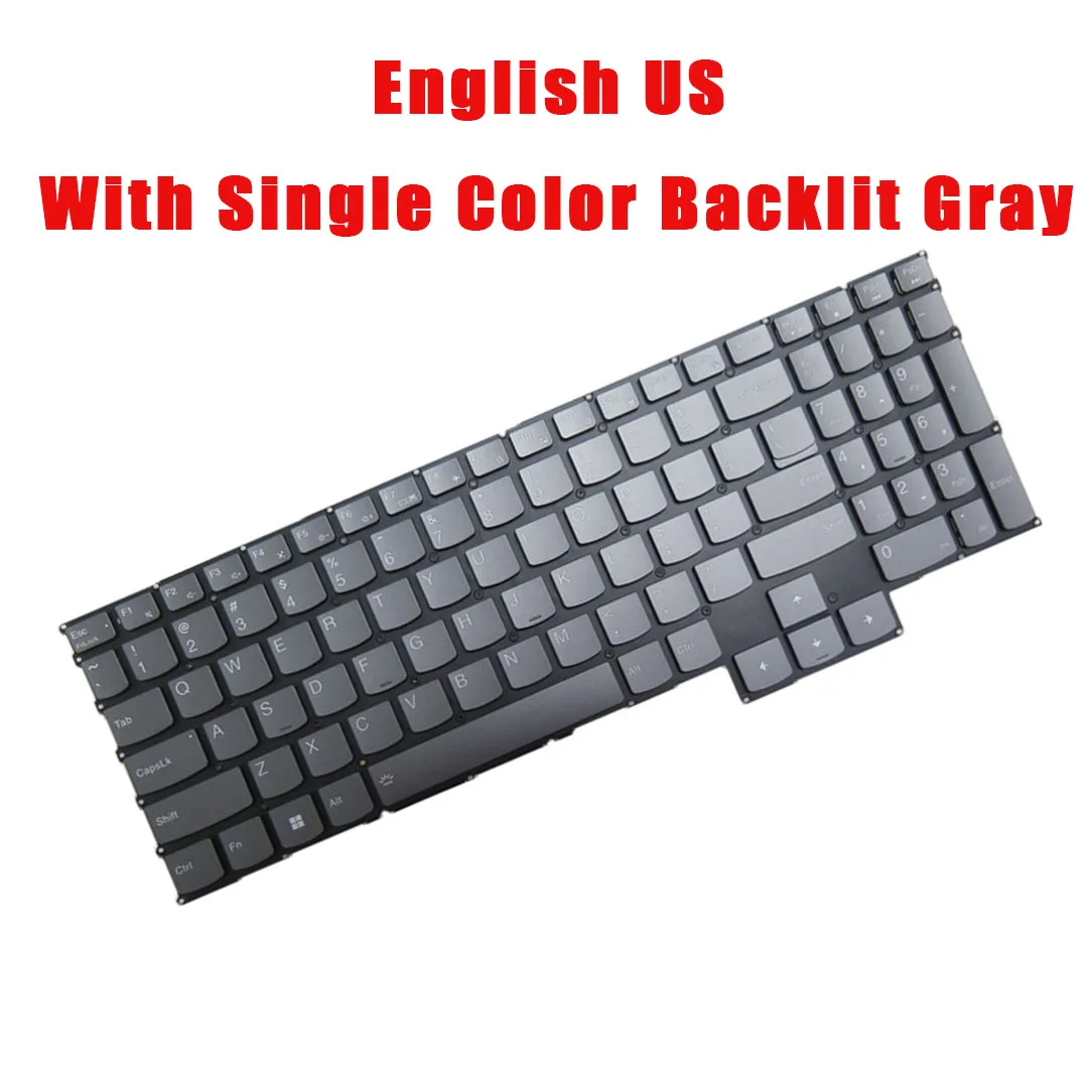 

Клавиатура для ноутбука Lenovo PH5CYXBG-3T-US V223620AS1-US SN21K23297 PK133X32A00, английская, американская, с одноцветной подсветкой, серая