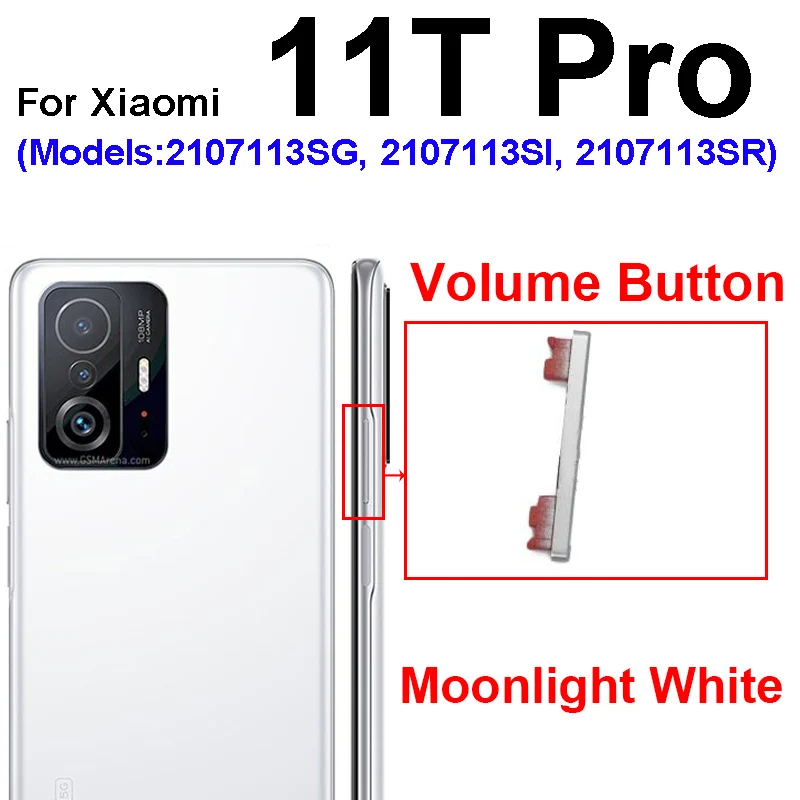 On Off Power Volume Side Button For Xiaomi Mi 11T 21081111RG 11T Pro Power Volume Control SideKey Repair Parts