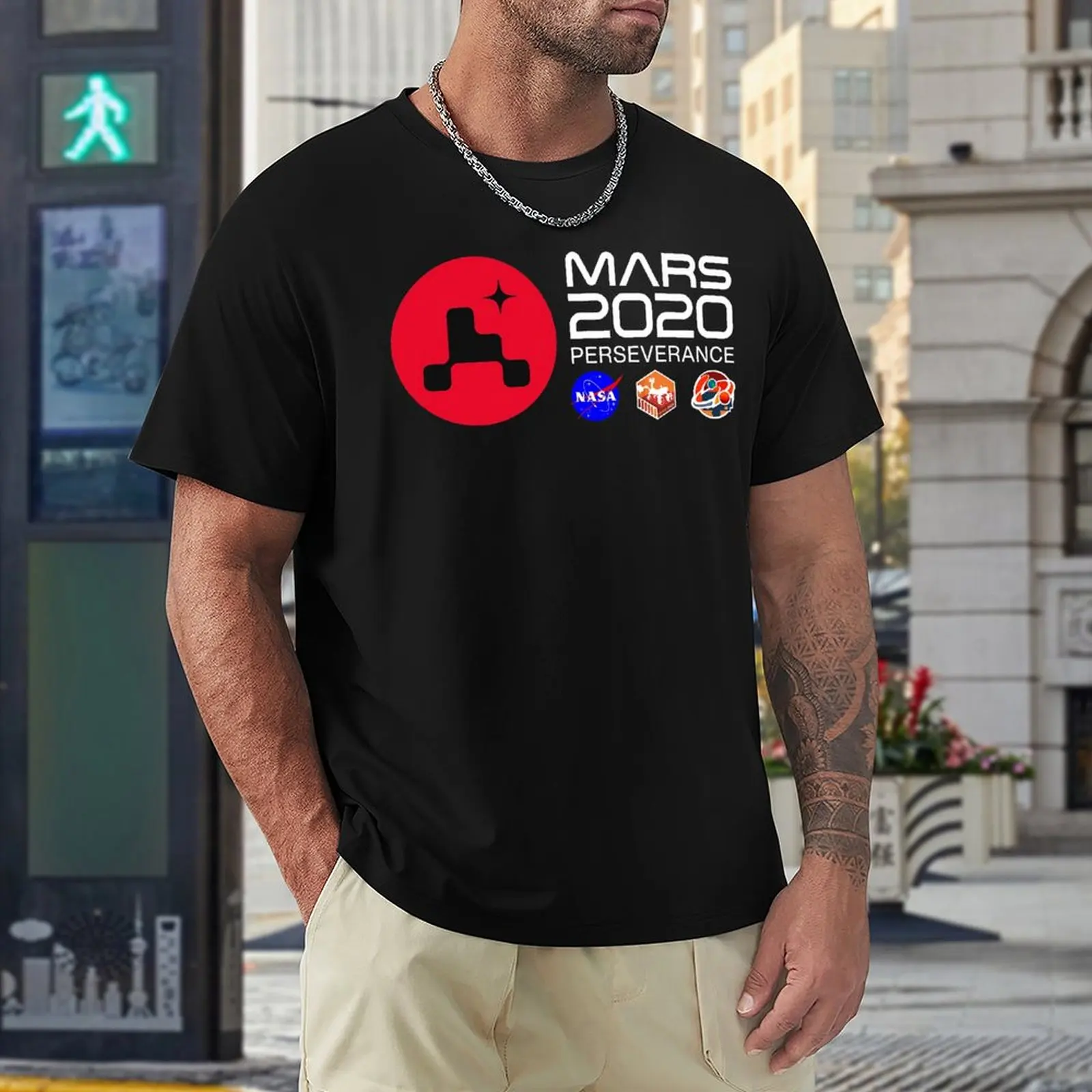 Mars 2020 Mission Perseverance Rover Shirt Essential Crewneck T-shirt Movement Top Tee Funny Graphic Funny Novelty Fitness USA S