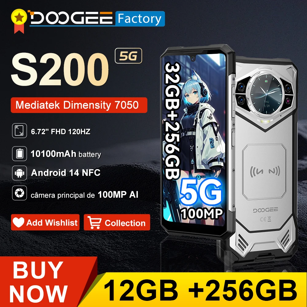 DOOGEE S200 32GB(12+20) 256GB 5G Smartphone 6.72