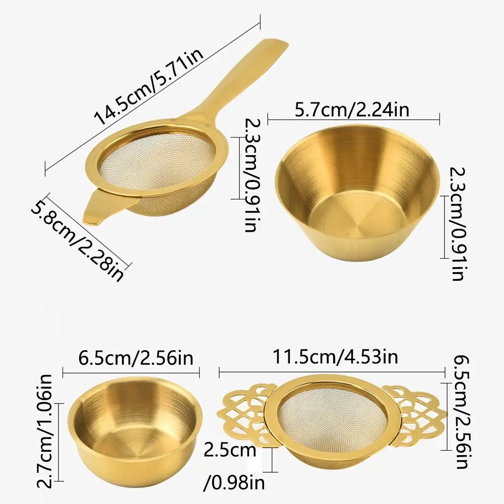 Stainless Steel Double Ear Tea Filter Fine Mesh Easy Clean Hanging Tea Strainer Flower/Long Handle Reusable Lace Tea Infuser