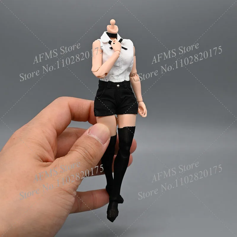 

Romankey 1/12 Scale Collectible Figure Sleeveless Shirt Shorts Stockings Set Fit 6Inch Women Soldier Action Figure Soldier Doll